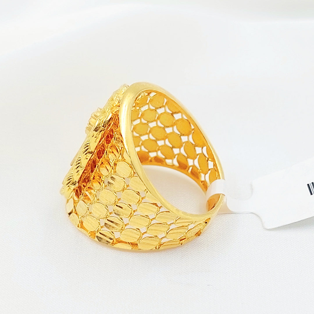 21K خاتم اونصه اكسترا-مجوهرات الشيخ سعيد-Saeed Jewelry 