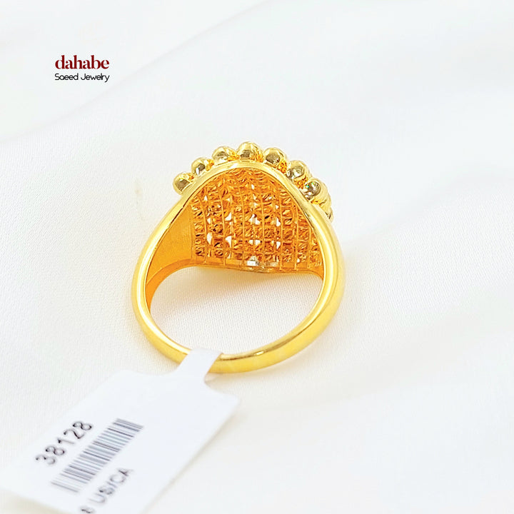 21K خاتم طابات اكسترا-مجوهرات الشيخ سعيد-Saeed Jewelry 