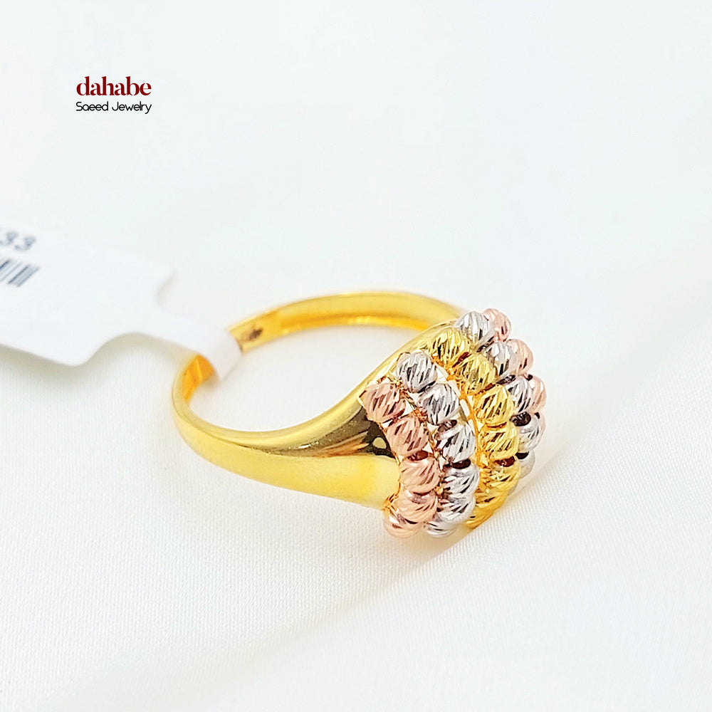 21K خاتم طابات اكسترا-مجوهرات الشيخ سعيد-Saeed Jewelry 