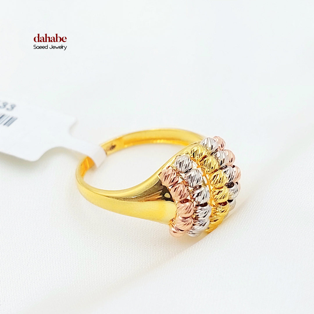 21K خاتم طابات اكسترا-مجوهرات الشيخ سعيد-Saeed Jewelry 