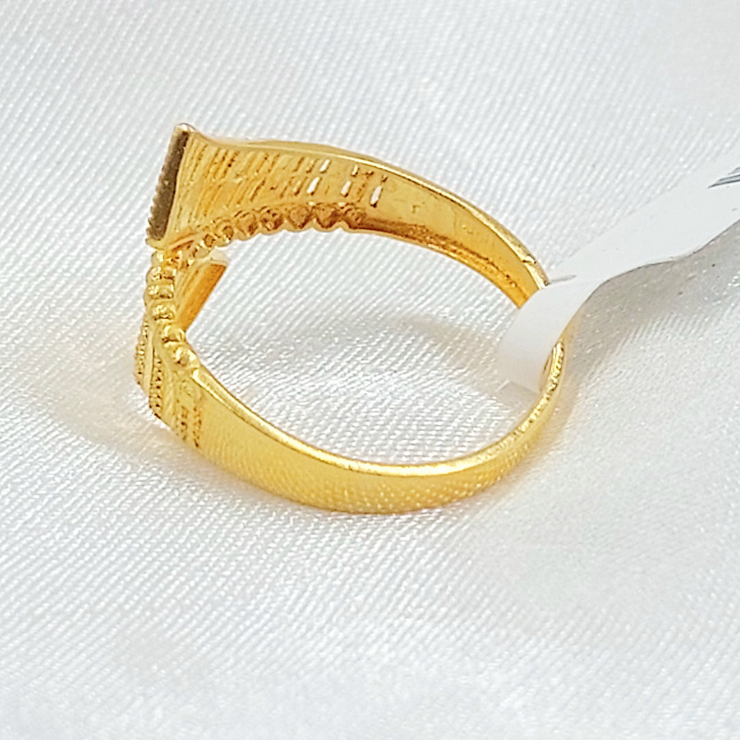 21K خاتم نقش اكسترا-مجوهرات الشيخ سعيد-Saeed Jewelry 