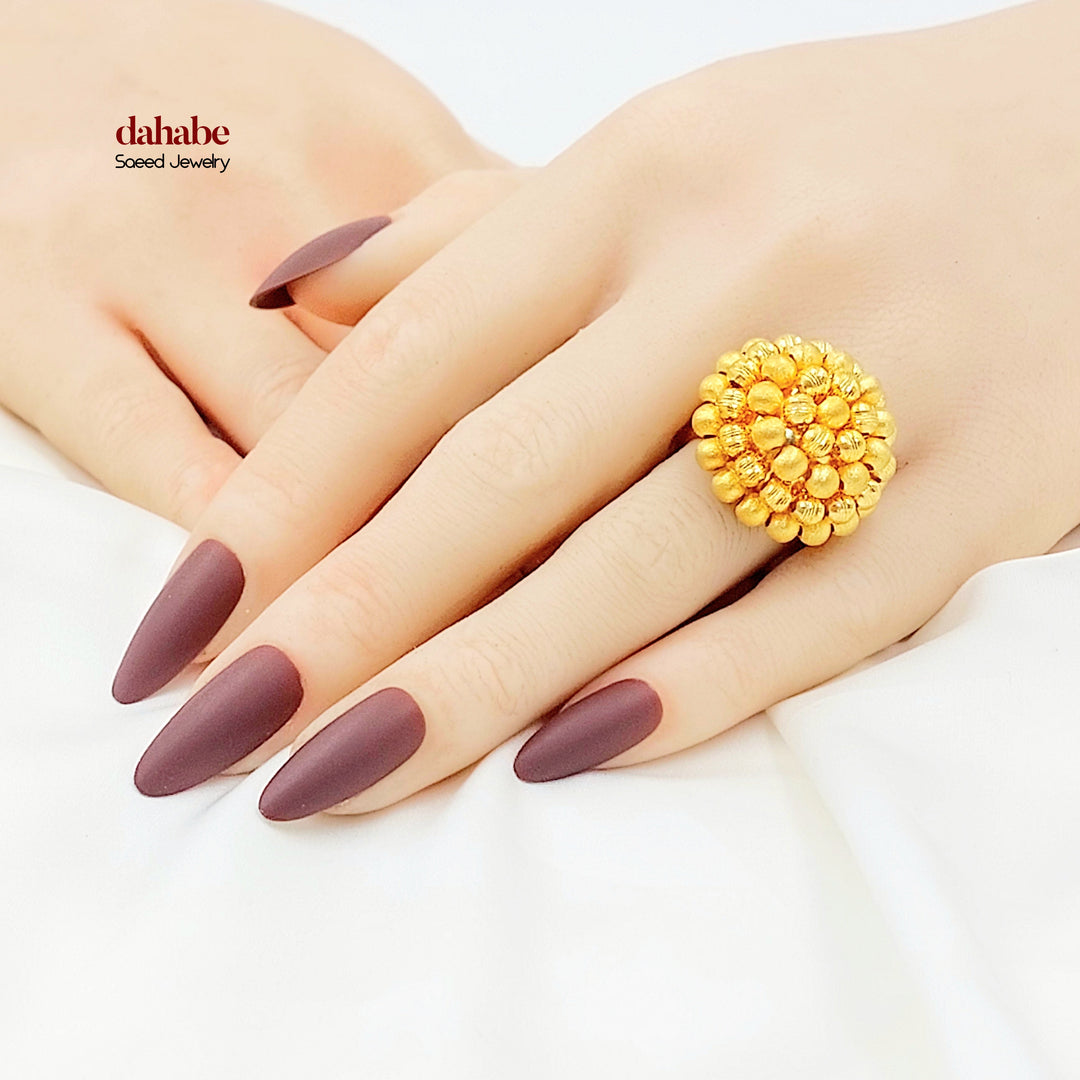 21K خاتم طابات اكسترا-مجوهرات الشيخ سعيد-Saeed Jewelry 
