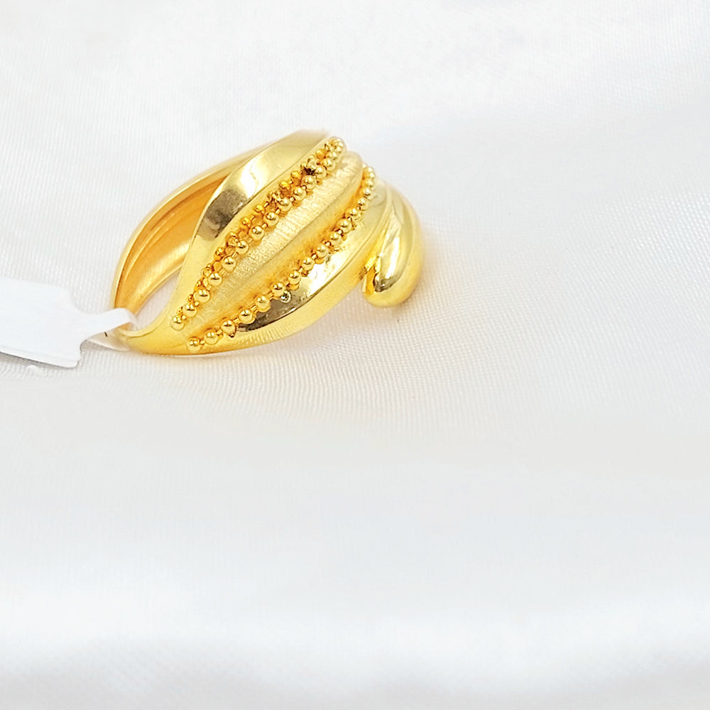 21K خاتم جنزير مرصع-مجوهرات الشيخ سعيد-Saeed Jewelry 