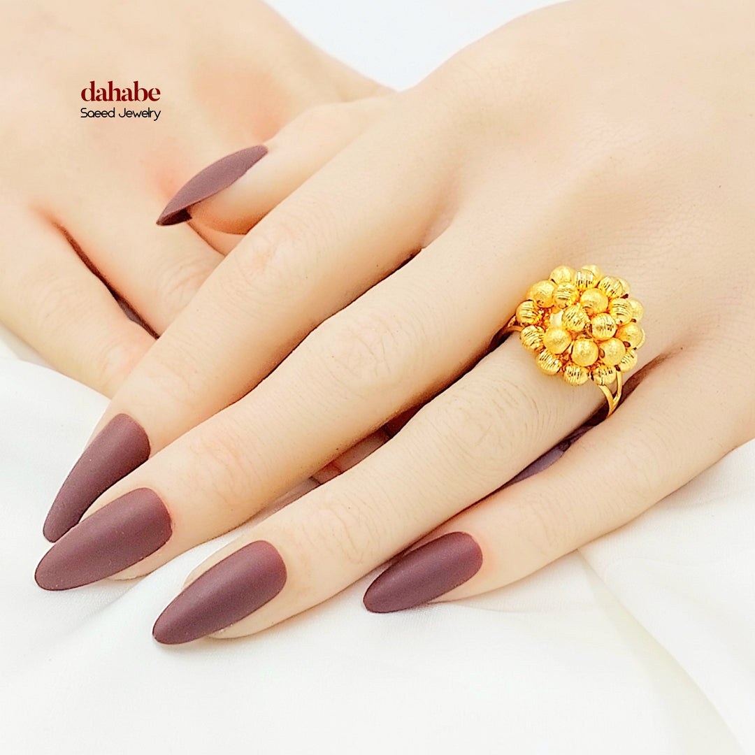 21K خاتم طابات اكسترا-مجوهرات الشيخ سعيد-Saeed Jewelry 