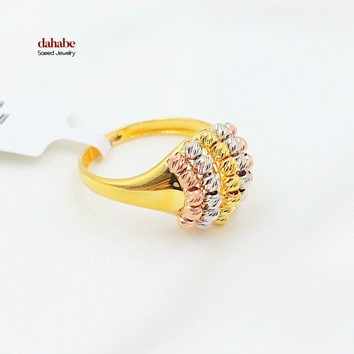 21K خاتم طابات اكسترا-مجوهرات الشيخ سعيد-Saeed Jewelry 