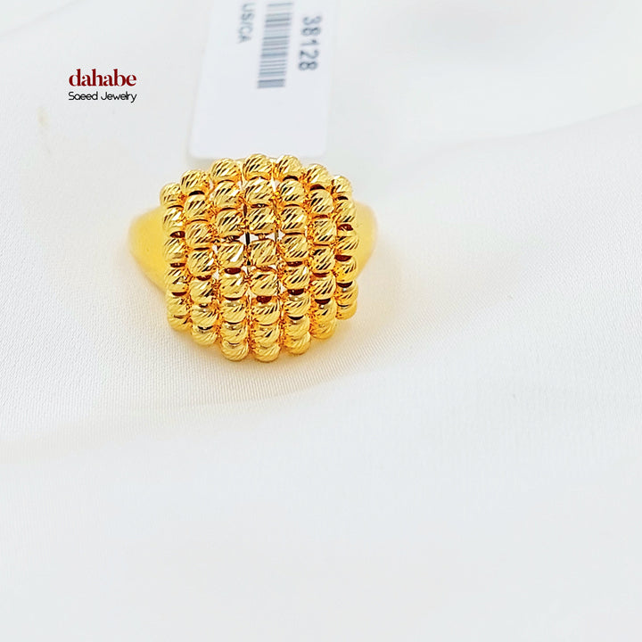 21K خاتم طابات اكسترا-مجوهرات الشيخ سعيد-Saeed Jewelry 