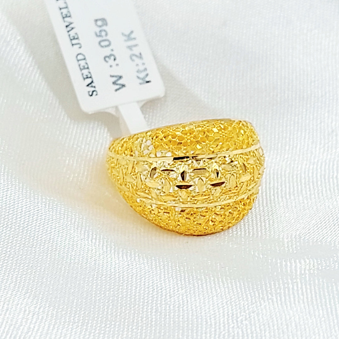21K خاتم نقش اكسترا-مجوهرات الشيخ سعيد-Saeed Jewelry 