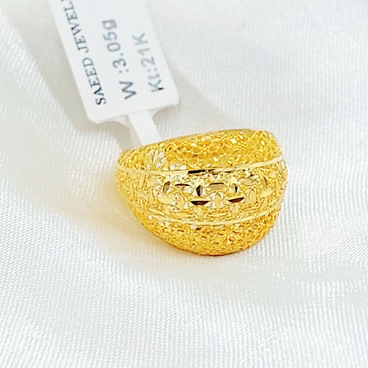21K خاتم نقش اكسترا-مجوهرات الشيخ سعيد-Saeed Jewelry 
