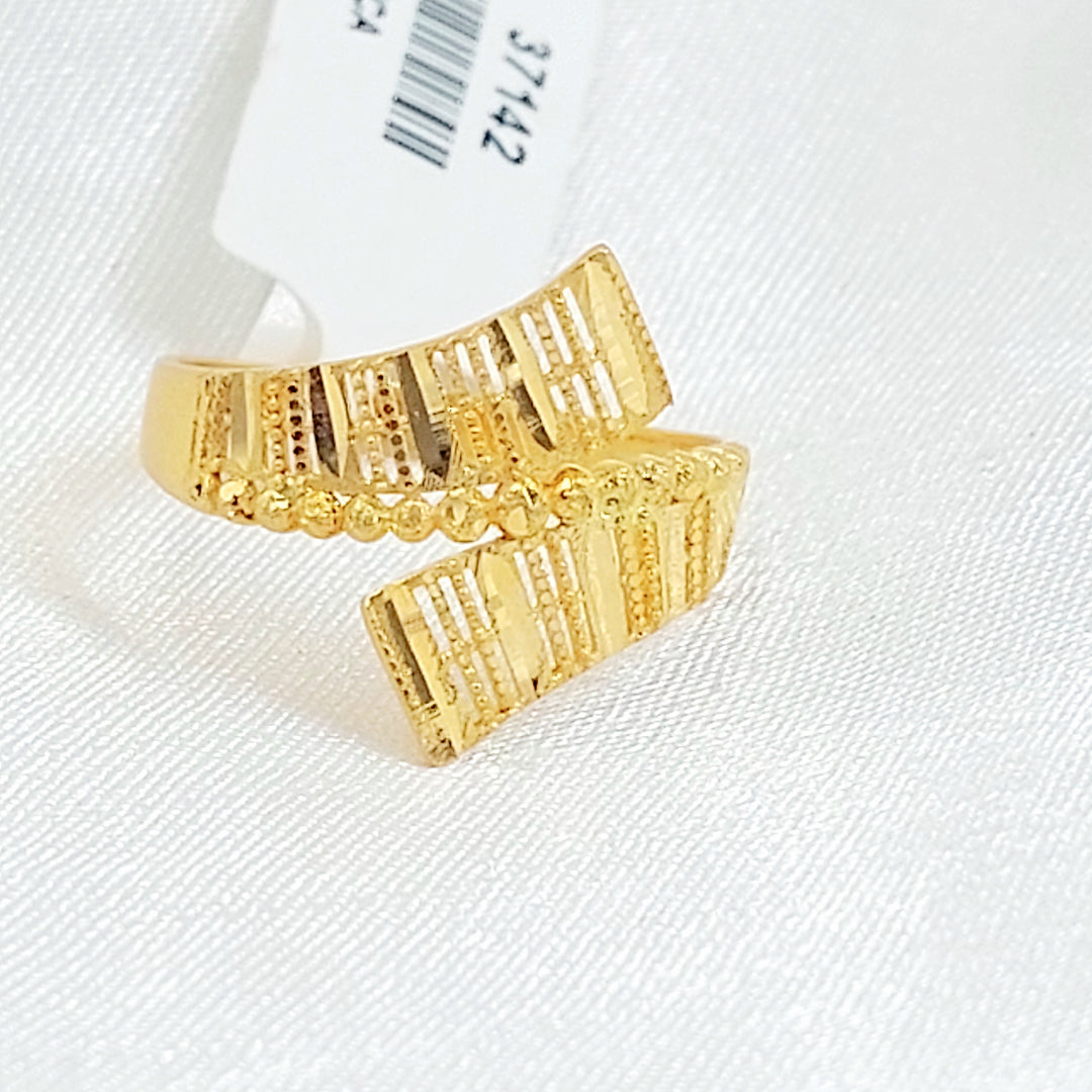 21K خاتم نقش اكسترا-مجوهرات الشيخ سعيد-Saeed Jewelry 