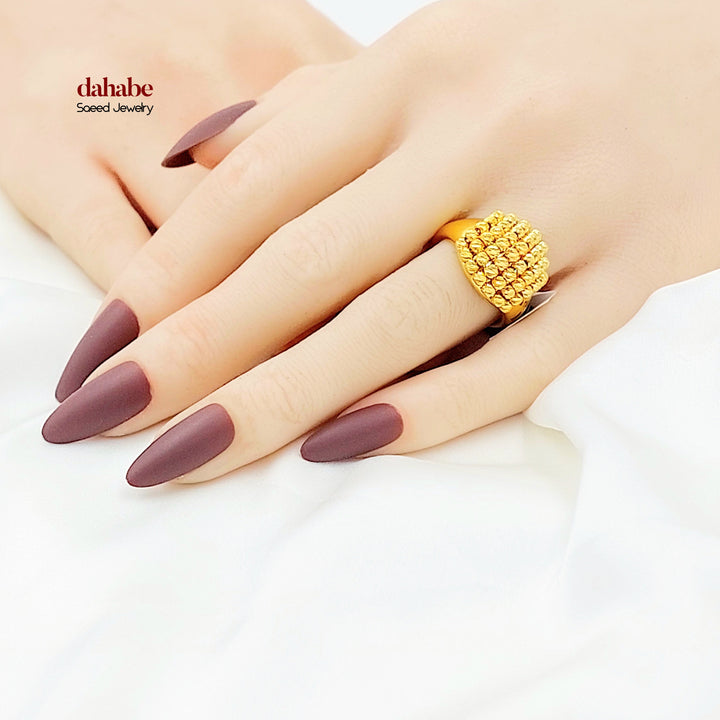 21K خاتم طابات اكسترا-مجوهرات الشيخ سعيد-Saeed Jewelry 