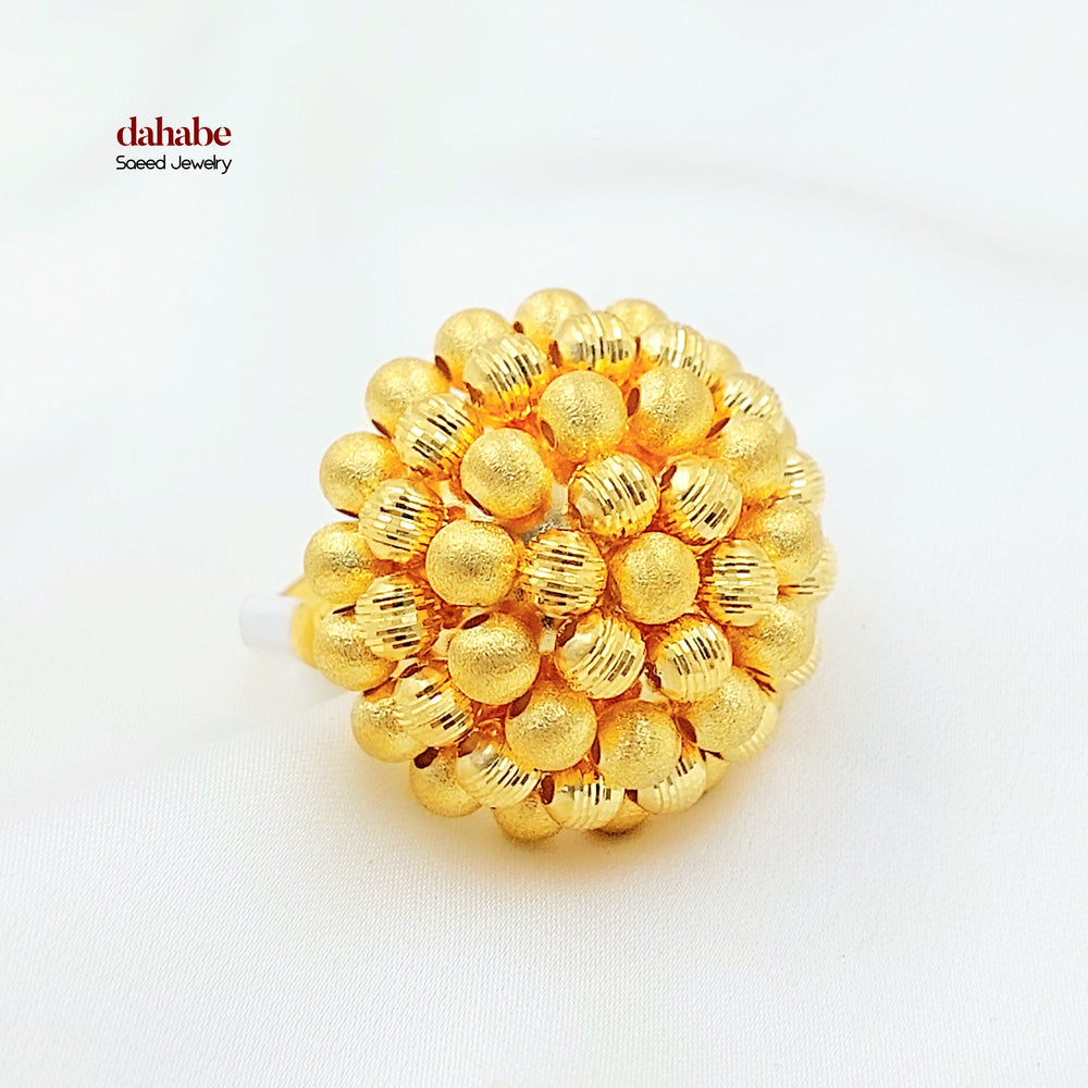 21K خاتم طابات اكسترا-مجوهرات الشيخ سعيد-Saeed Jewelry 