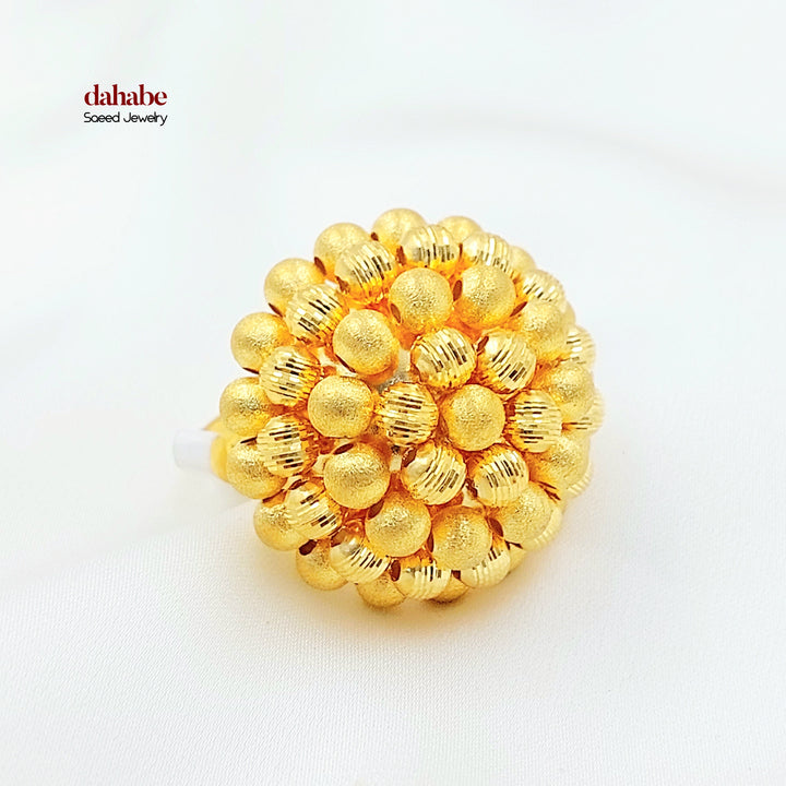 21K خاتم طابات اكسترا-مجوهرات الشيخ سعيد-Saeed Jewelry 