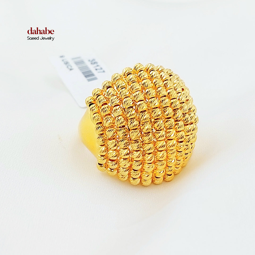21K خاتم طابات اكسترا-مجوهرات الشيخ سعيد-Saeed Jewelry 