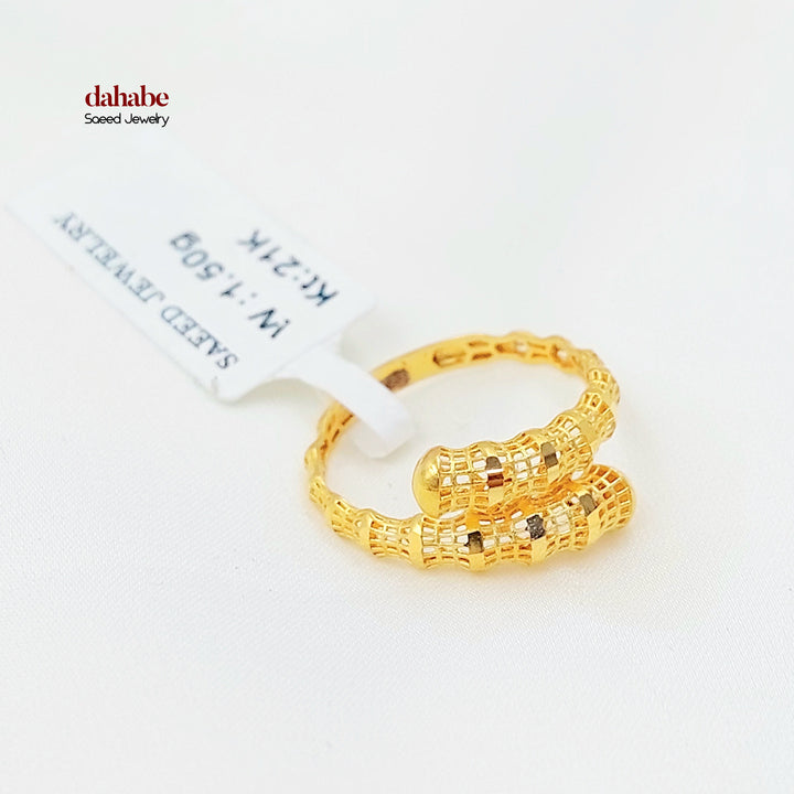 21K خاتم نقش اكسترا-مجوهرات الشيخ سعيد-Saeed Jewelry 