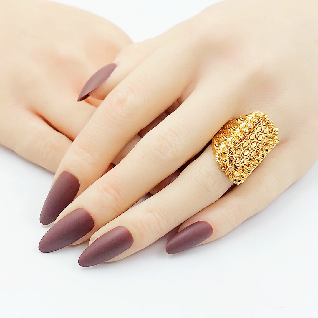 21K خاتم طابات اكسترا-مجوهرات الشيخ سعيد-Saeed Jewelry 