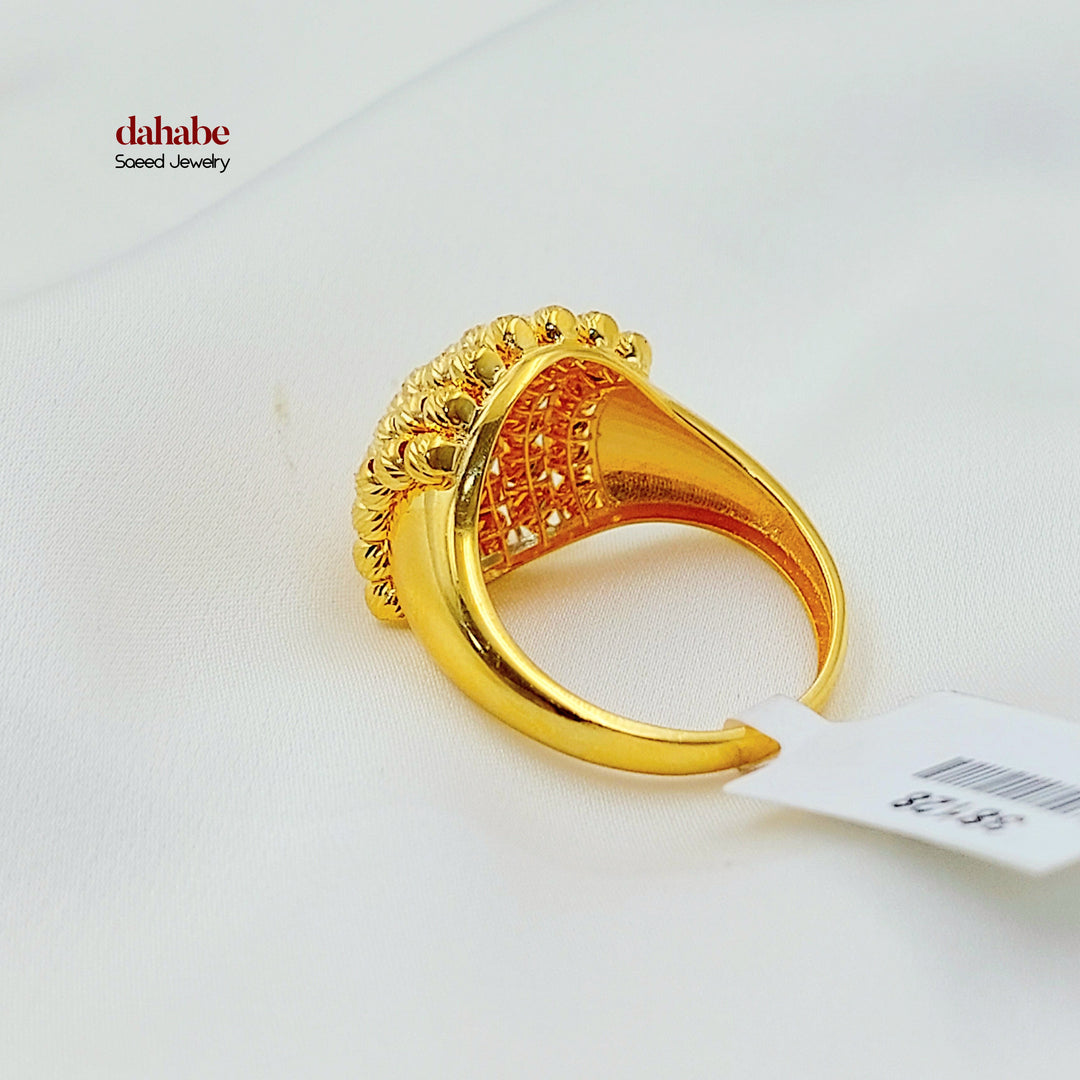 21K خاتم طابات اكسترا-مجوهرات الشيخ سعيد-Saeed Jewelry 