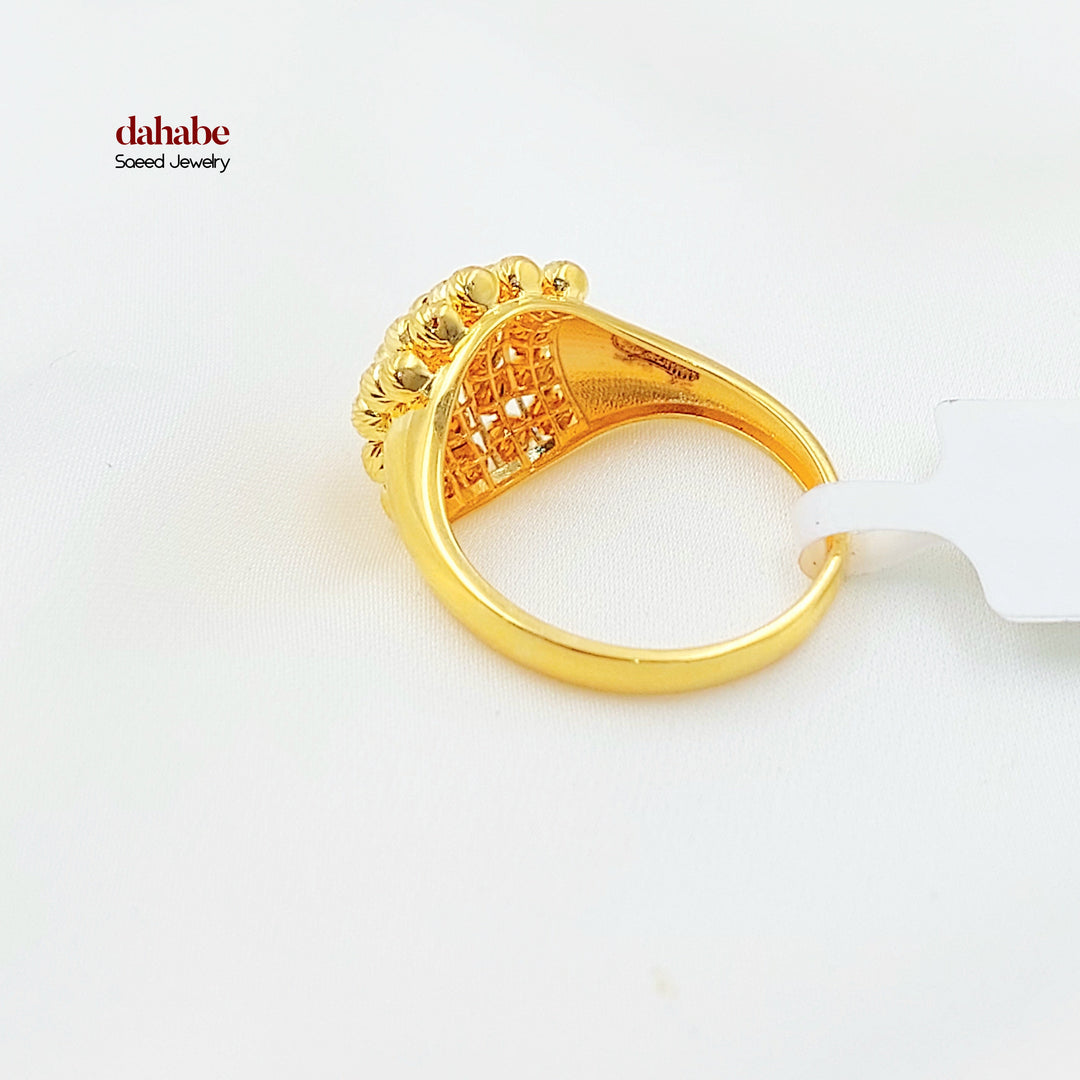 21K خاتم طابات اكسترا-مجوهرات الشيخ سعيد-Saeed Jewelry 