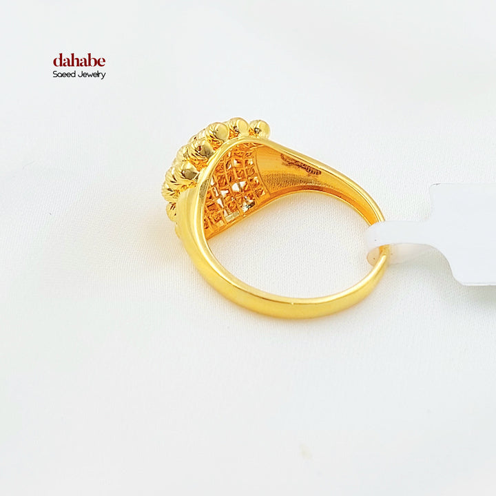 21K خاتم طابات اكسترا-مجوهرات الشيخ سعيد-Saeed Jewelry 