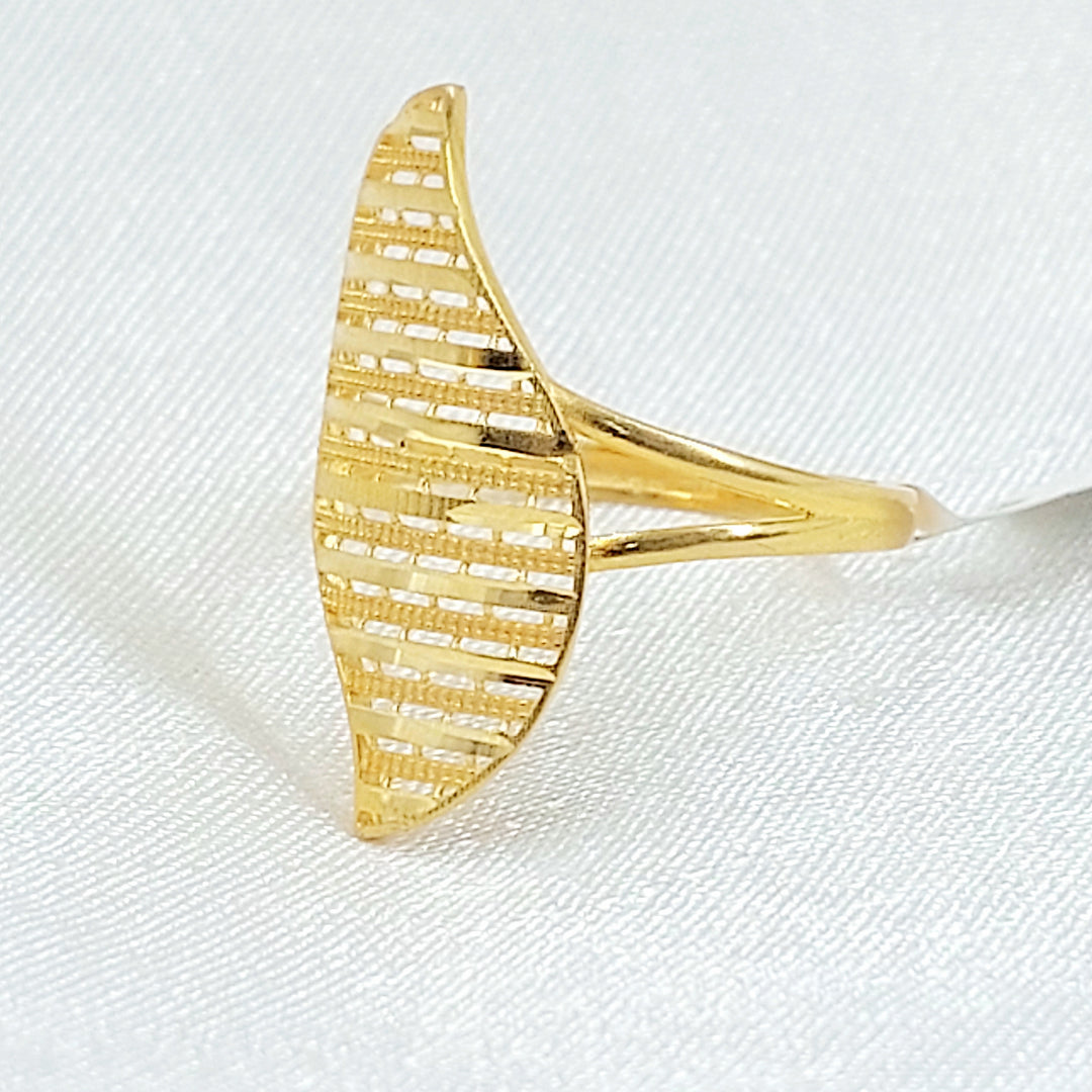 21K خاتم ورق الشجر اكسترا-مجوهرات الشيخ سعيد-Saeed Jewelry 