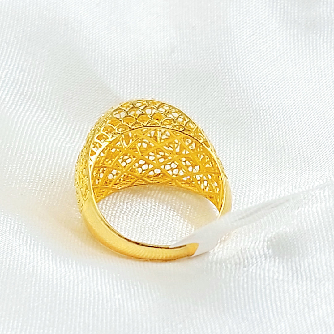 21K خاتم نقش اكسترا-مجوهرات الشيخ سعيد-Saeed Jewelry 