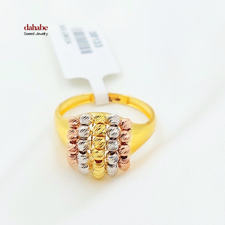 21K خاتم طابات اكسترا-مجوهرات الشيخ سعيد-Saeed Jewelry 
