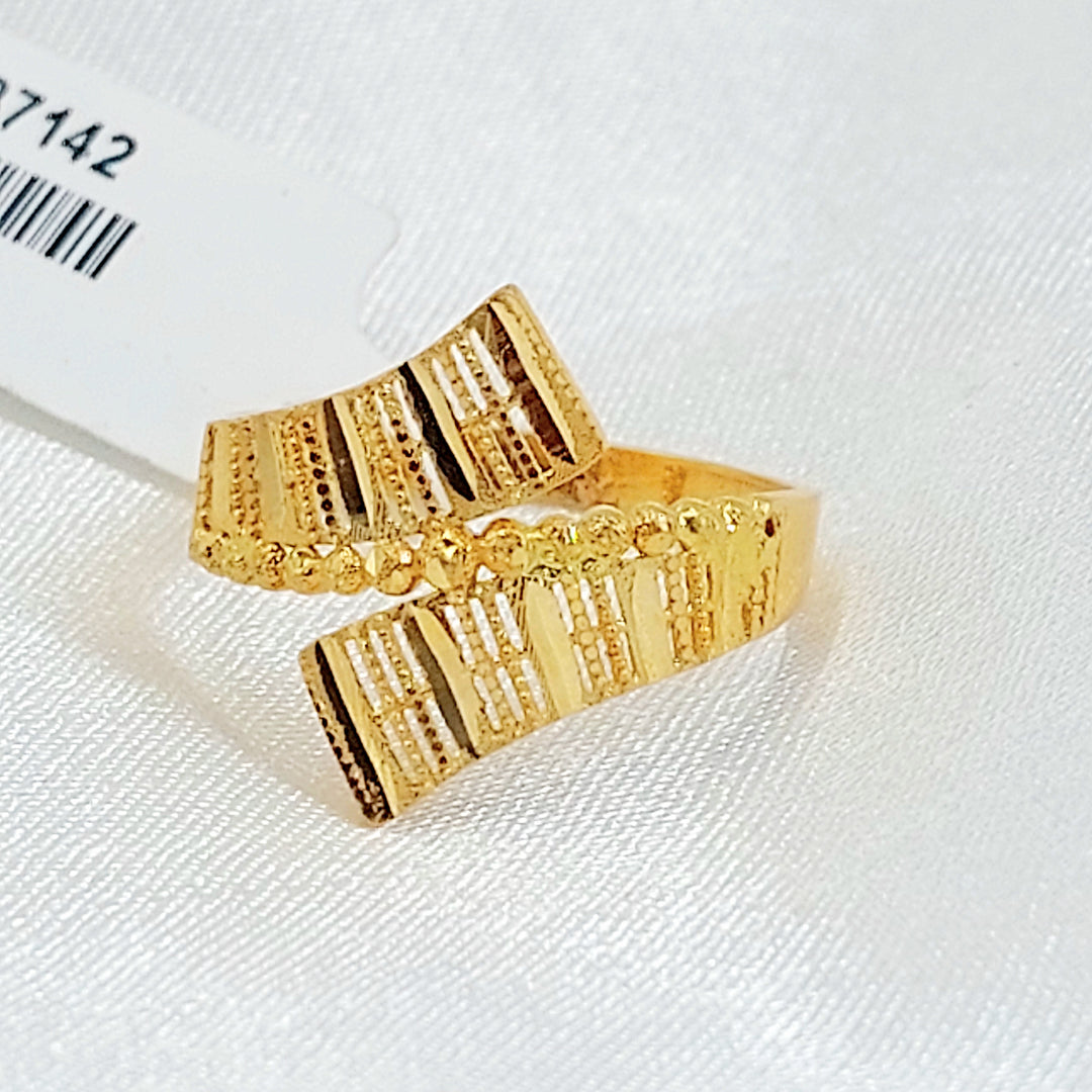 21K خاتم نقش اكسترا-مجوهرات الشيخ سعيد-Saeed Jewelry 