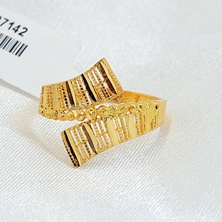 21K خاتم نقش اكسترا-مجوهرات الشيخ سعيد-Saeed Jewelry 