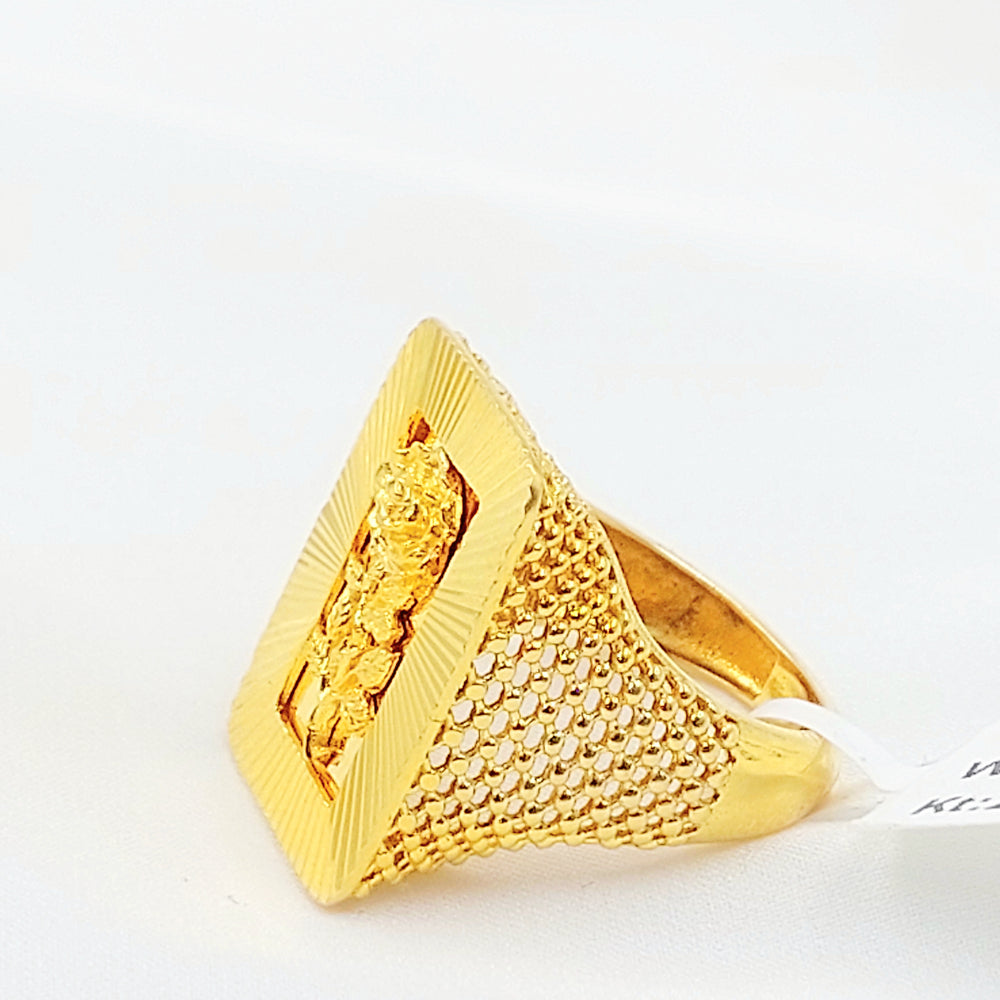 21K خاتم اونصه اكسترا-مجوهرات الشيخ سعيد-Saeed Jewelry 