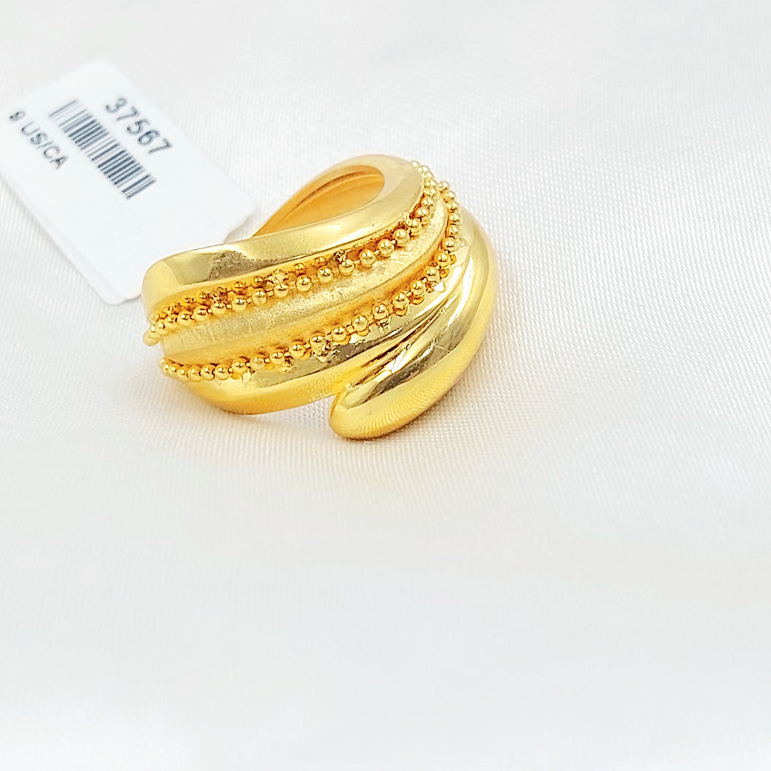 21K خاتم جنزير مرصع-مجوهرات الشيخ سعيد-Saeed Jewelry 