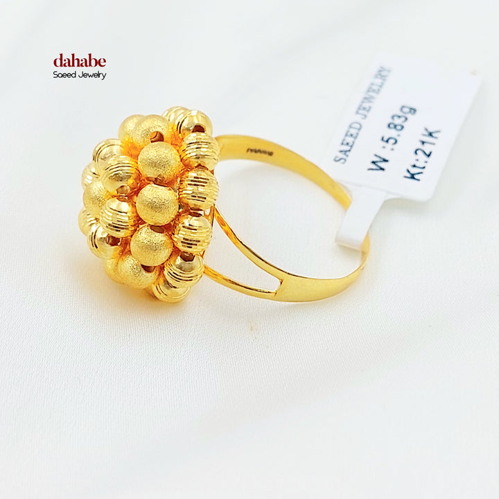 21K خاتم طابات اكسترا-مجوهرات الشيخ سعيد-Saeed Jewelry 