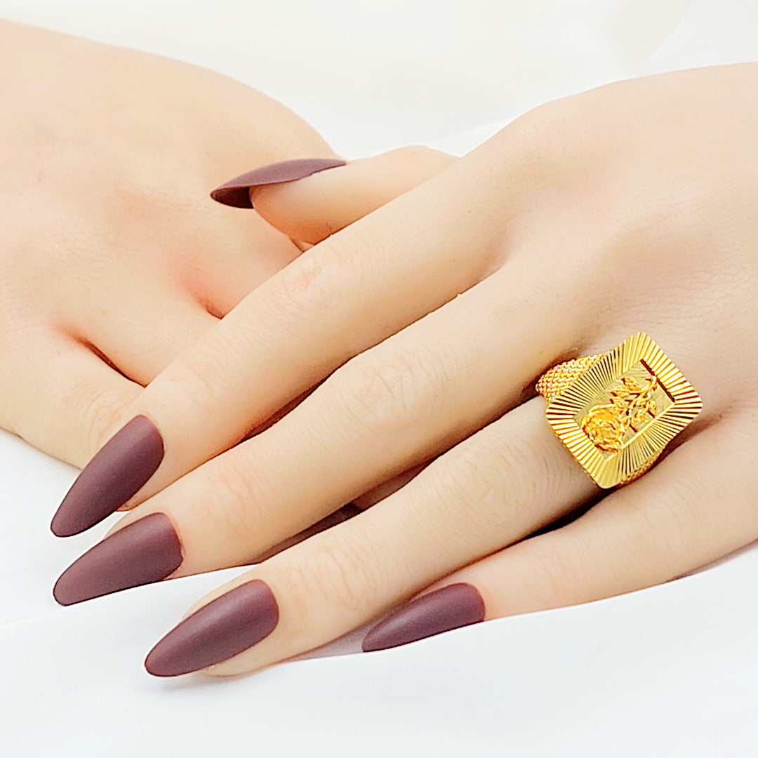 21K خاتم اونصه اكسترا-مجوهرات الشيخ سعيد-Saeed Jewelry 