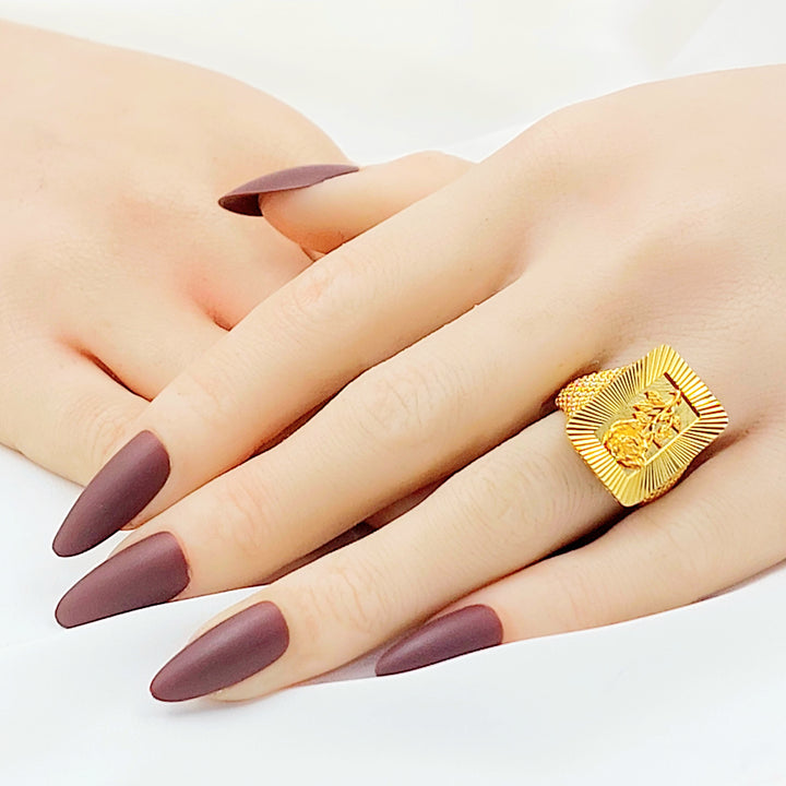 21K خاتم اونصه اكسترا-مجوهرات الشيخ سعيد-Saeed Jewelry 