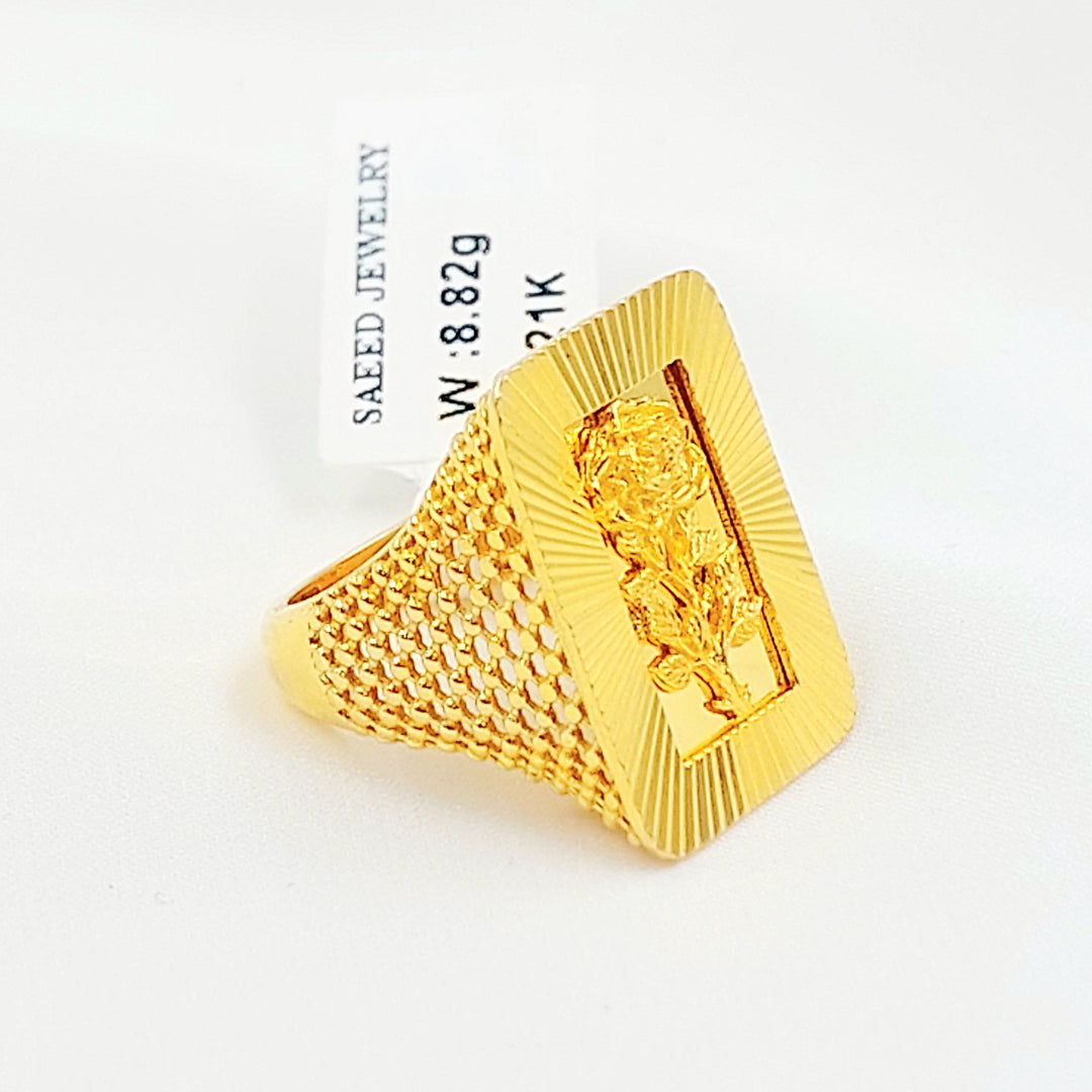 21K خاتم اونصه اكسترا-مجوهرات الشيخ سعيد-Saeed Jewelry 