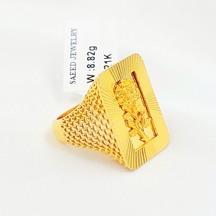 21K خاتم اونصه اكسترا-مجوهرات الشيخ سعيد-Saeed Jewelry 