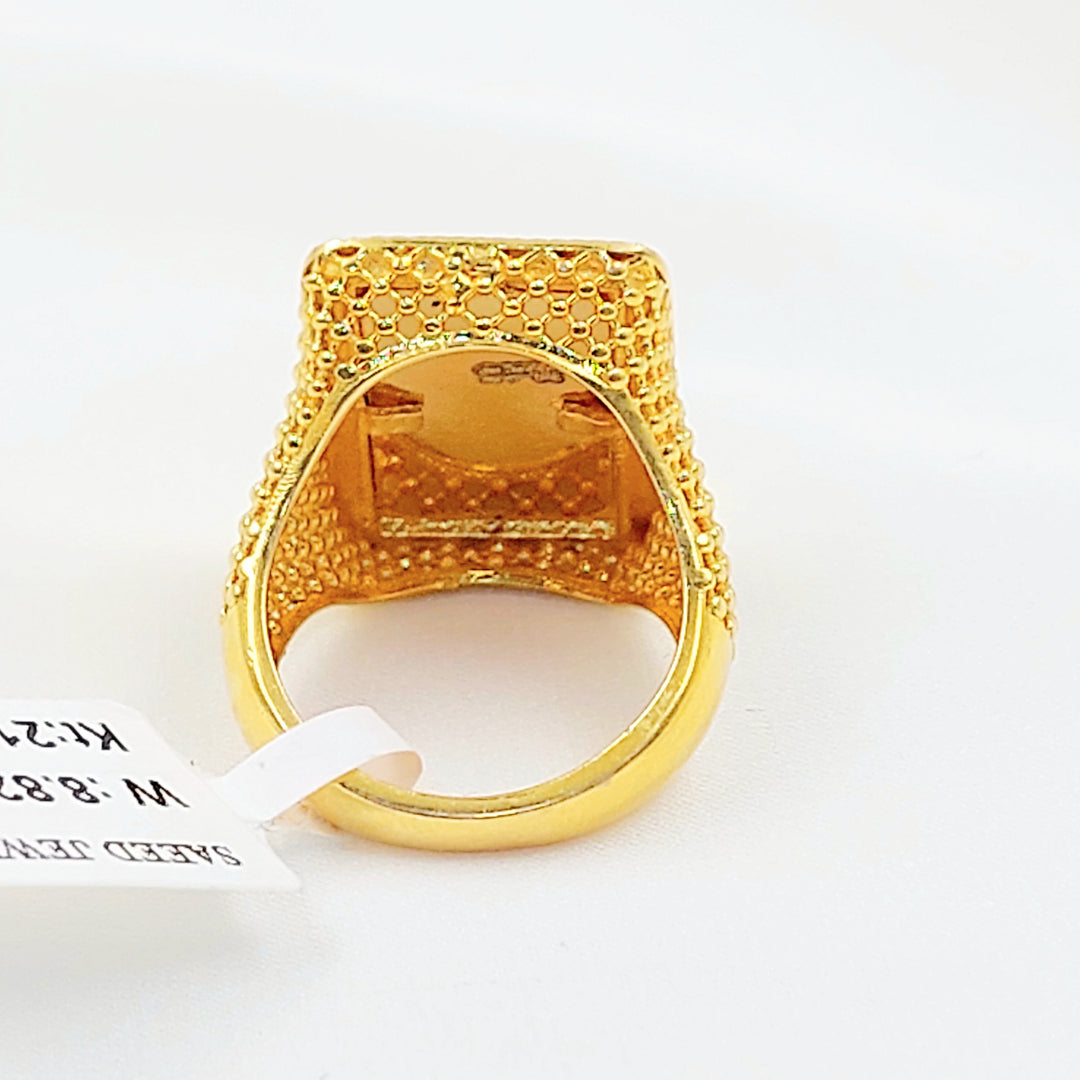 21K خاتم اونصه اكسترا-مجوهرات الشيخ سعيد-Saeed Jewelry 