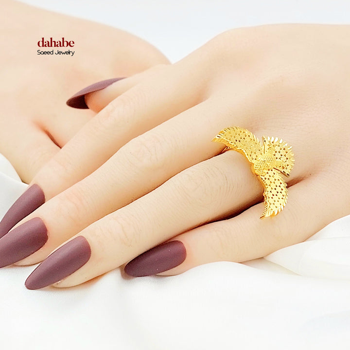 21K خاتم نسر اكسترا-مجوهرات الشيخ سعيد-Saeed Jewelry 