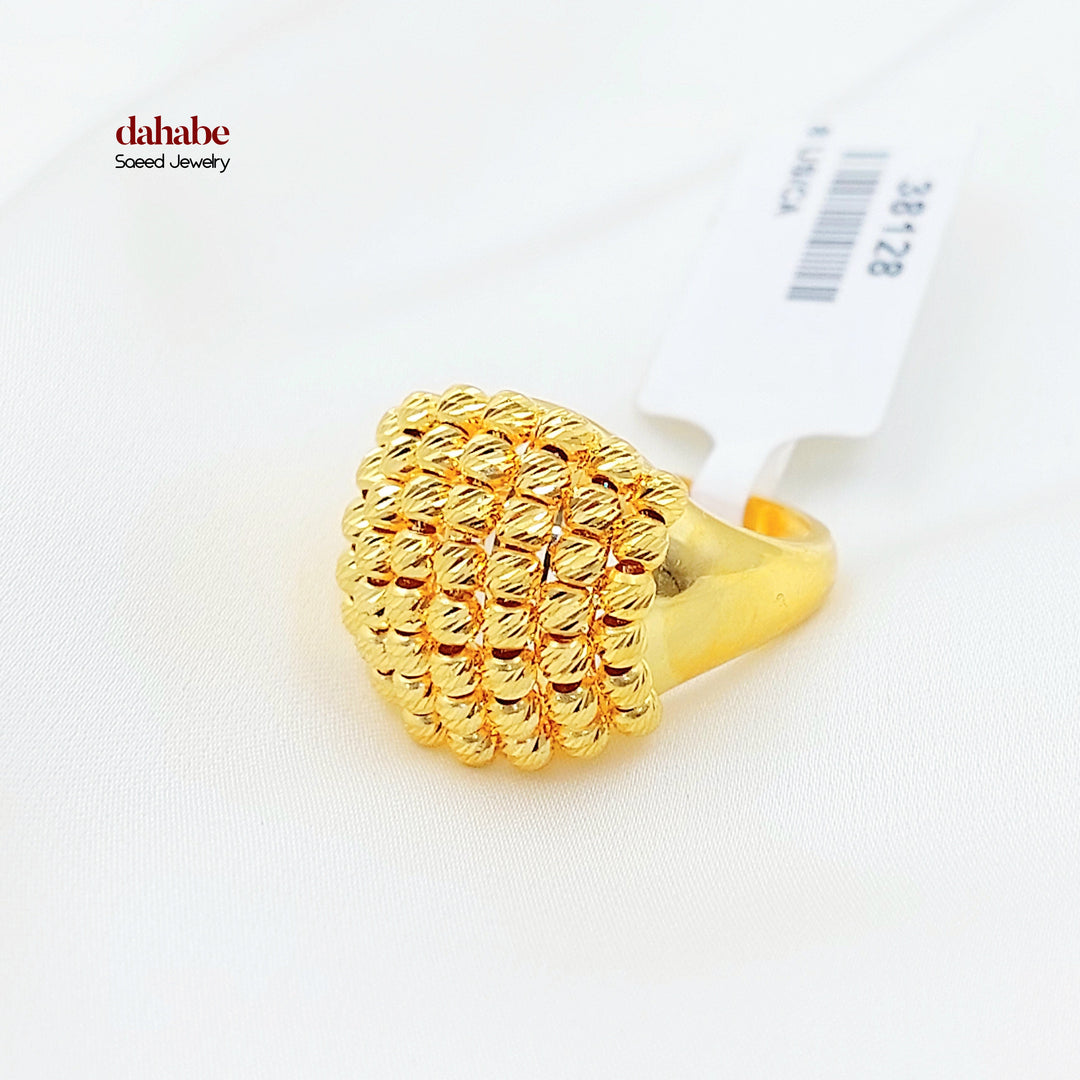 21K خاتم طابات اكسترا-مجوهرات الشيخ سعيد-Saeed Jewelry 