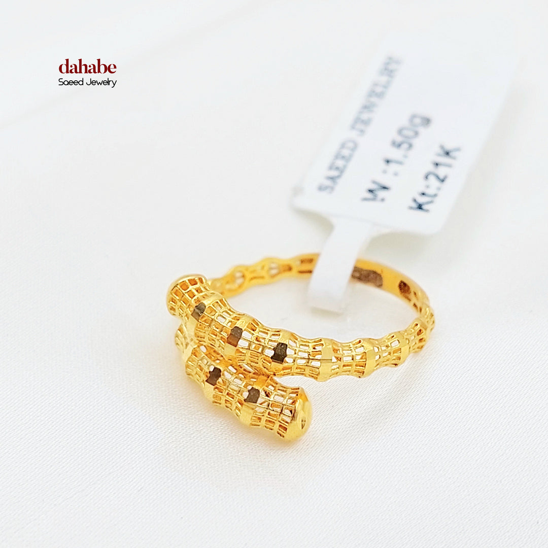 21K خاتم نقش اكسترا-مجوهرات الشيخ سعيد-Saeed Jewelry 