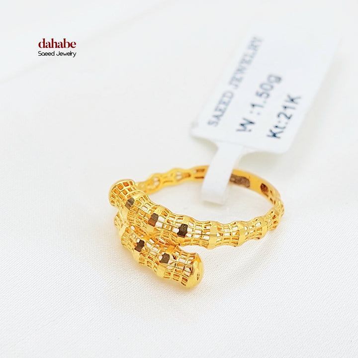 21K خاتم نقش اكسترا-مجوهرات الشيخ سعيد-Saeed Jewelry 