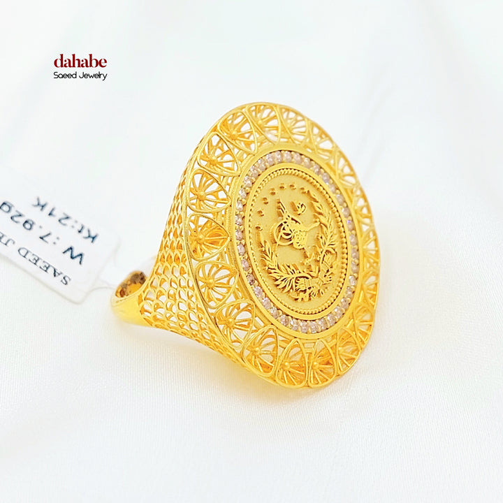 21K خاتم رشادي اكسترا-مجوهرات الشيخ سعيد-Saeed Jewelry 