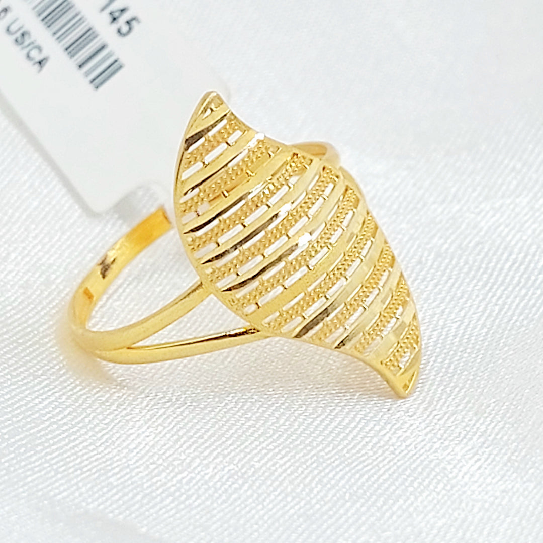 21K خاتم ورق الشجر اكسترا-مجوهرات الشيخ سعيد-Saeed Jewelry 
