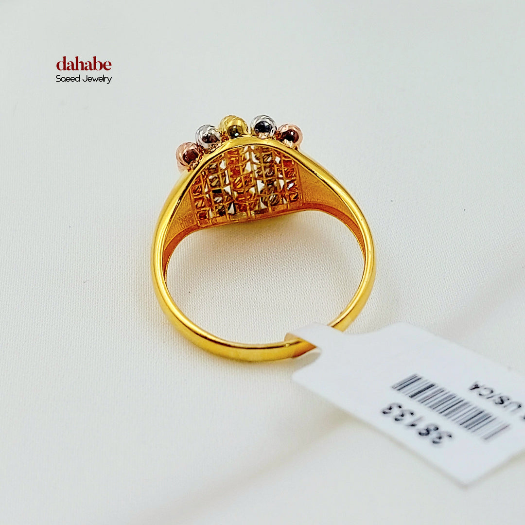 21K خاتم طابات اكسترا-مجوهرات الشيخ سعيد-Saeed Jewelry 