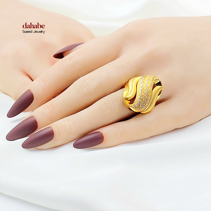 21K خاتم اكسترا-مجوهرات الشيخ سعيد-Saeed Jewelry 
