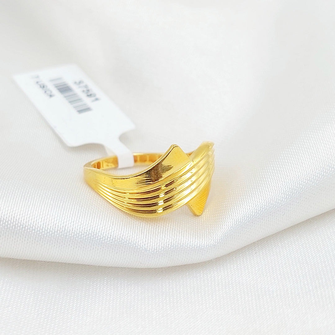21K خاتم سادة اكسترا-مجوهرات الشيخ سعيد-Saeed Jewelry 