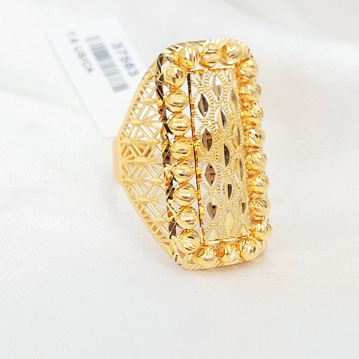 21K خاتم طابات اكسترا-مجوهرات الشيخ سعيد-Saeed Jewelry 