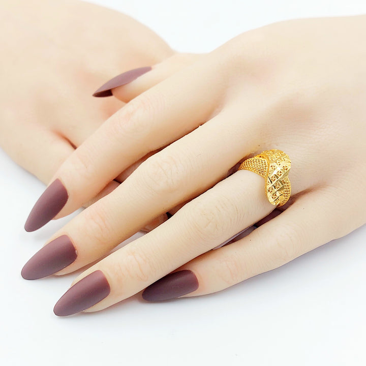 21K خاتم اكسترا-مجوهرات الشيخ سعيد-Saeed Jewelry 