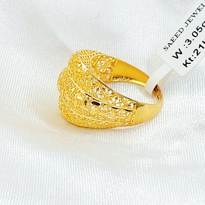 21K خاتم نقش اكسترا-مجوهرات الشيخ سعيد-Saeed Jewelry 