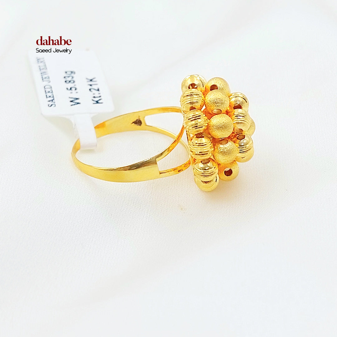 21K خاتم طابات اكسترا-مجوهرات الشيخ سعيد-Saeed Jewelry 