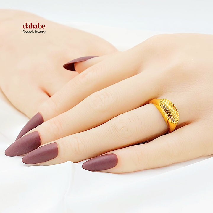 21K خاتم اكسترا-مجوهرات الشيخ سعيد-Saeed Jewelry 