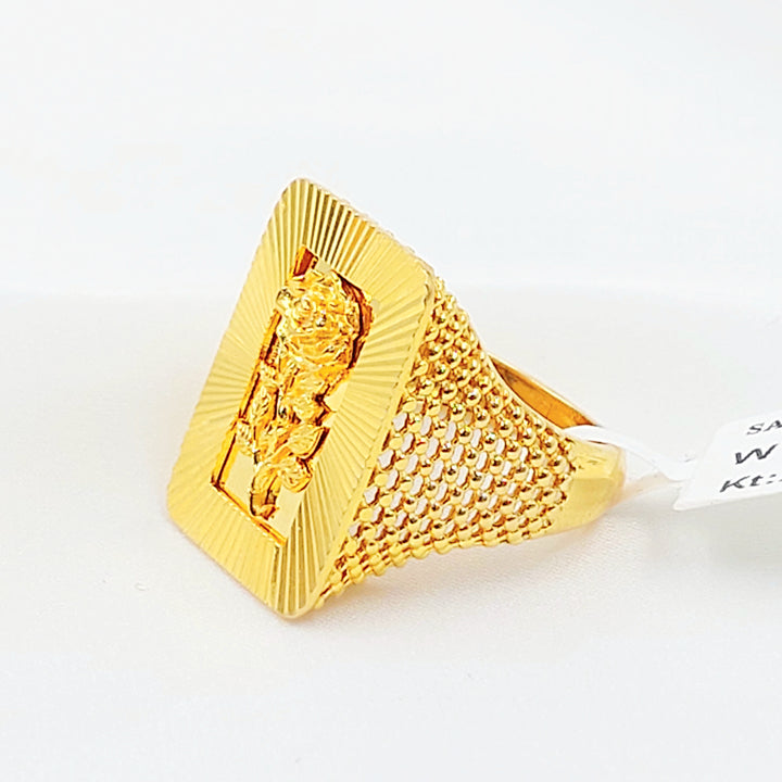 21K خاتم اونصه اكسترا-مجوهرات الشيخ سعيد-Saeed Jewelry 